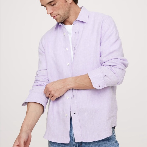 Banana Republic Purple Linen Button Down